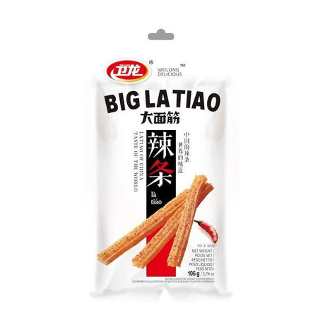 WEILONG kiniškas užkandis-lazdelės "LATIAO" ("Hot&Spicy" skonio)