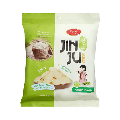 RICHY ryžių krekeriai "JINJU GOLD" (žaliųjų ryžių ir pieno skonio)