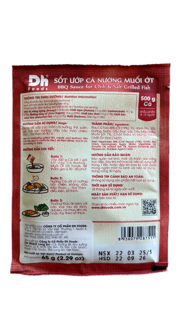 DH FOODS barbekiu padažas keptai žuviai su čili ir druska
